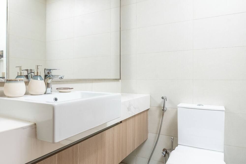 Nasma Luxury Stays - Azizi Riviera 6 Cozy Studio with Burj Khalifa View - Dubai - Bad