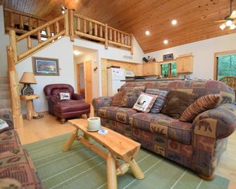 Morning View chalet lake home on Pear Lake - Trego - Living room