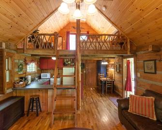 Log Cabin with Private Outdoor Hot Tub - Hot Springs - Sala de estar