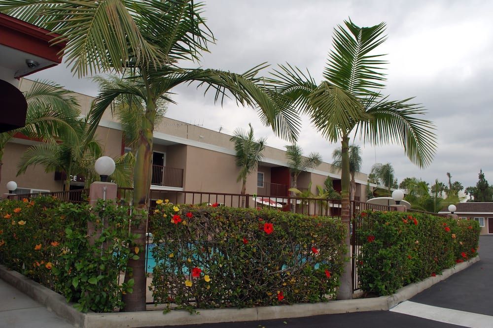 Outdoors view view of Budget Inn Anaheim near Disneyland Drive