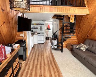 A-frame, Fireplace,Private Lake Lot, Dock, Kayaks. - Alexandria - Living room