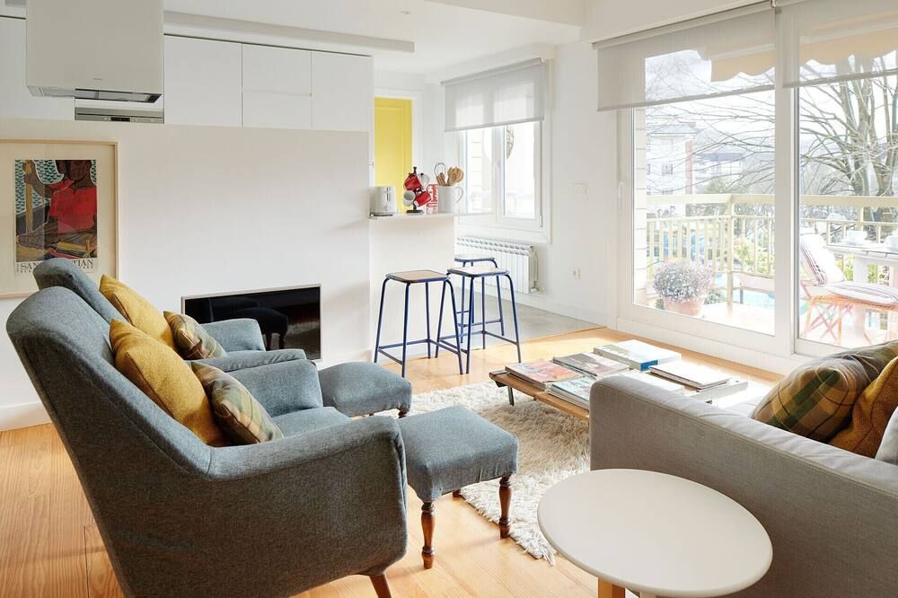 Gorgeous New Apartment 100 Meters From The Beach - Zarautz - غرفة معيشة
