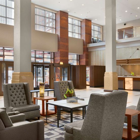 Lobby view of Embassy Suites by Hilton Chicago Downtown River North
