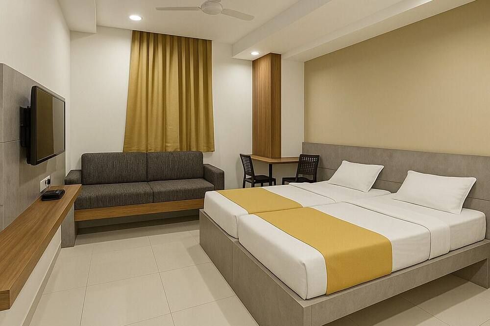 Stay Guru Hari Om Residency - Бхудж - Спальня