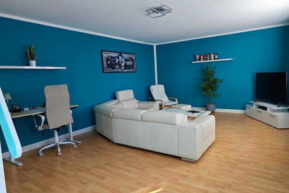 Ferien-Monteurwohnung Nom App2 Sky Terrasse High End - نورثيم - غرفة معيشة