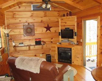 Sundance Pet Friendly Log Cabin With Hot Tub Wifi Gas Grill Waterfall Hiking - Hot Springs - Living room