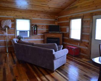 Riverfront Log Cabin, Hot Tub, Pet-Friendly, Universal Access - Hot Springs - Living room