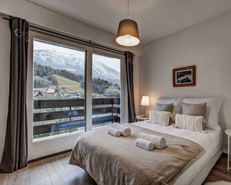 Apartment With Balconies At The Foot Of The Slopes - Les Houches - Schlafzimmer