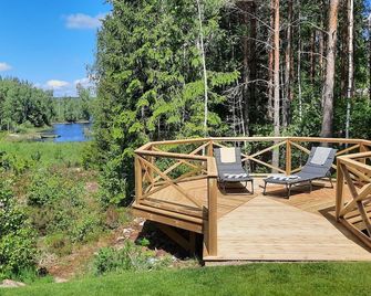 Dream vacation on the lake with sauna, open fire, boat, fiber optic connection, sun deck - 뉘브로 - 파티오