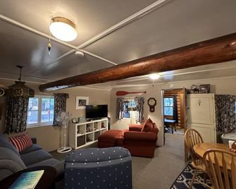 Peaceful Vintage 1920's Lakefront Red Log Cabin - Fifty Lakes - Living room