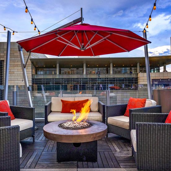 Patio view of the ART, a hotel