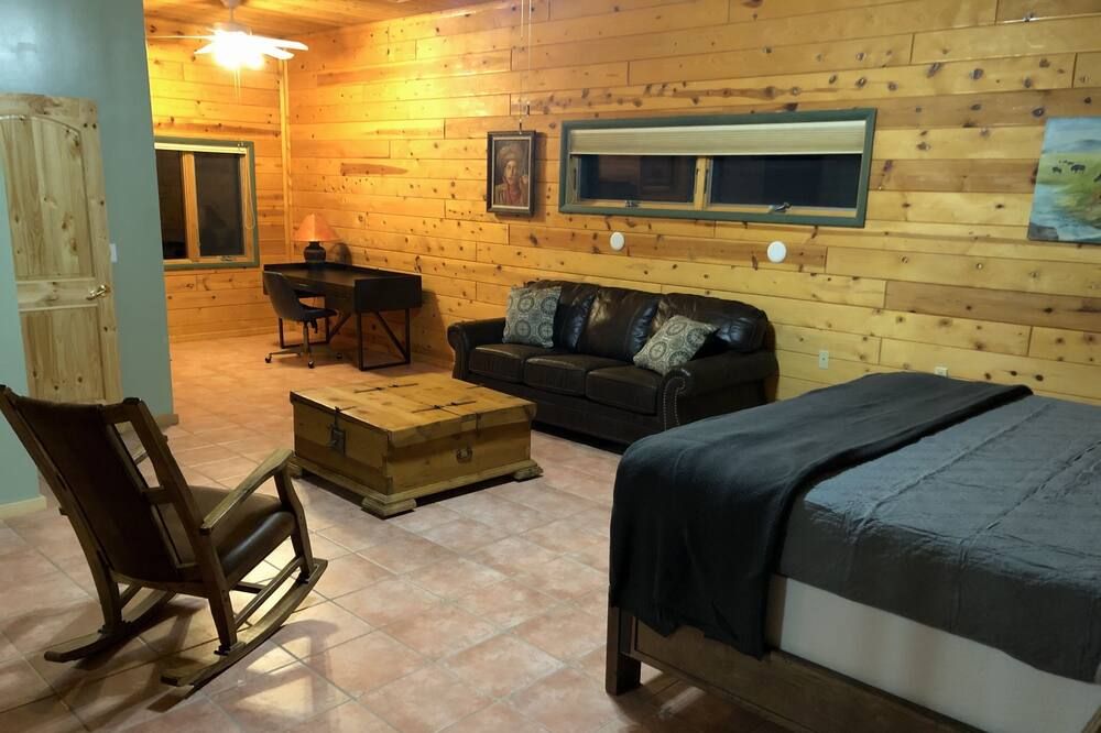 Bedroom view of 1928 Historic Dude Ranch Stone Lodge Home