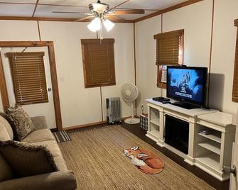 2 furnished cabins on unique fenced property close to Wolf Pen and Fourche Mt - Mena - Wohnzimmer