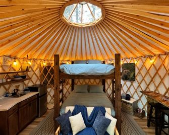 New creekside yurt with mountain views next to a Salmon run creek! - Seward - Bedroom