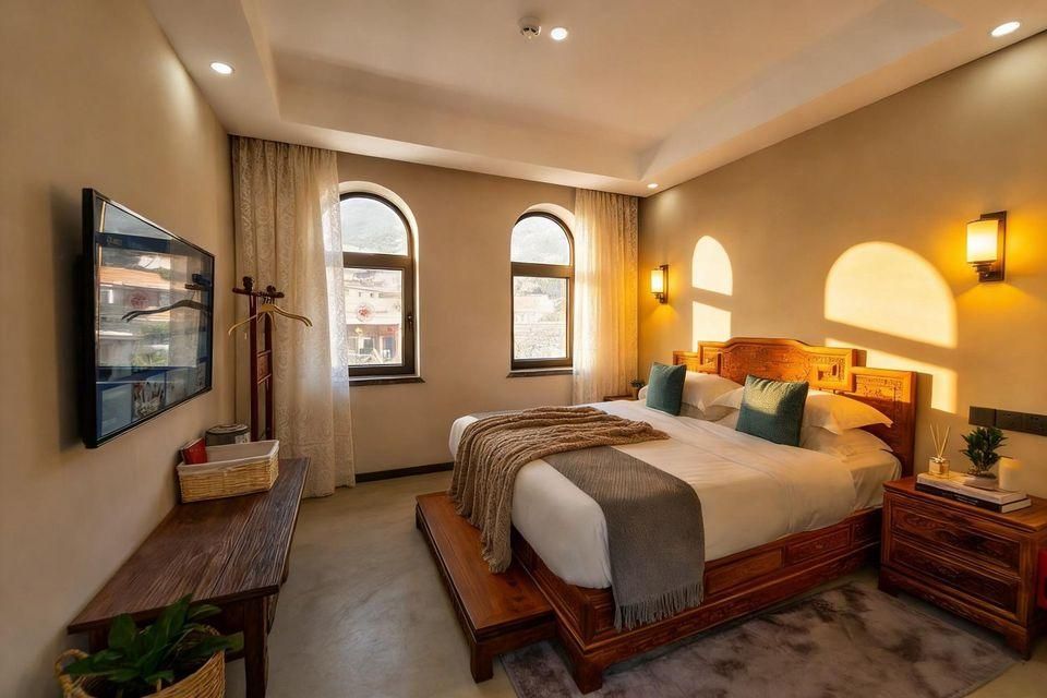 Yaxinxuan. Hot Spring Private Soup Villa Light Luxury Beauty Hotel (Qingdao Laoshan Scenic Area) - تشينغداو - غرفة نوم