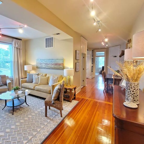 Living room view of Historic Urban Downtown Loft 2 Bedroom 2 Bath