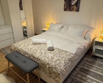 6th floor, amazing 2-bedroom apartment in charming Eaux-Vives, Genève - Geneva - Bedroom