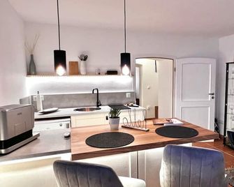 Elysium Apartment at the Rosengarten - Vacation Rental with a Terrace and City View - Bad Elster - Küche