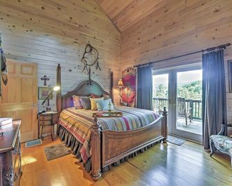 Dream Catcher: Luxe Cabin w/ Large Deck + Mtn View - Sapphire - Bedroom