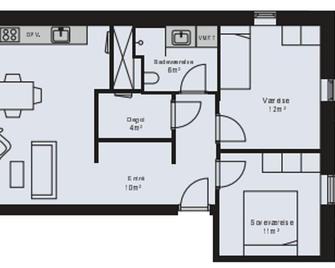 Fantastic 2-BR apartment with a garden in Ørestaden - 145 - Copenhagen - Floorplan