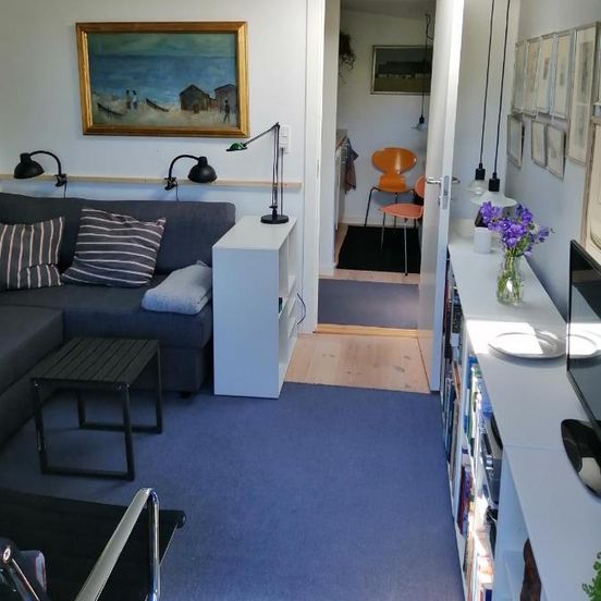 Minihus til havn, strand, vand og by i Gilleleje – Gilleleje