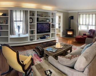 Charming pet-friendly, Meadow View Cottage in heart of historic Dorset VT! - Dorset - Living room