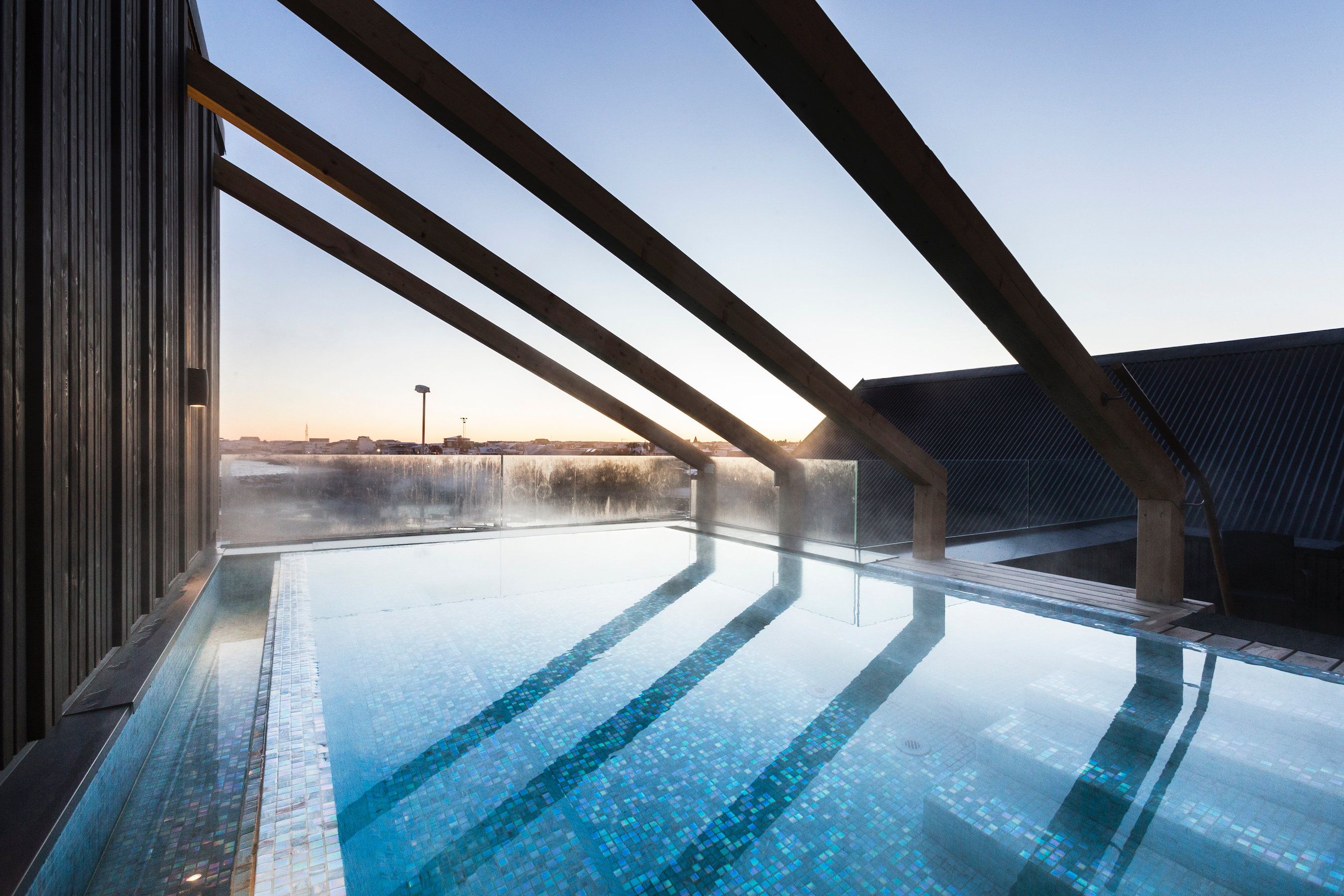 Pool view of Hotel Berg by Keflavik Airport