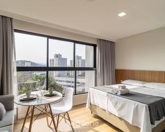 RUP - Studios Equipados em Prédio com Piscina - Blumenau - Quarto