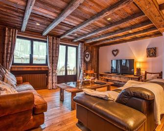 Appartement 112m² Courchevel 1850, centre, proche pistes, 3 chambres, balnéo, hammam, WIFI - FR-1-631-165 - Courchevel - Wohnzimmer