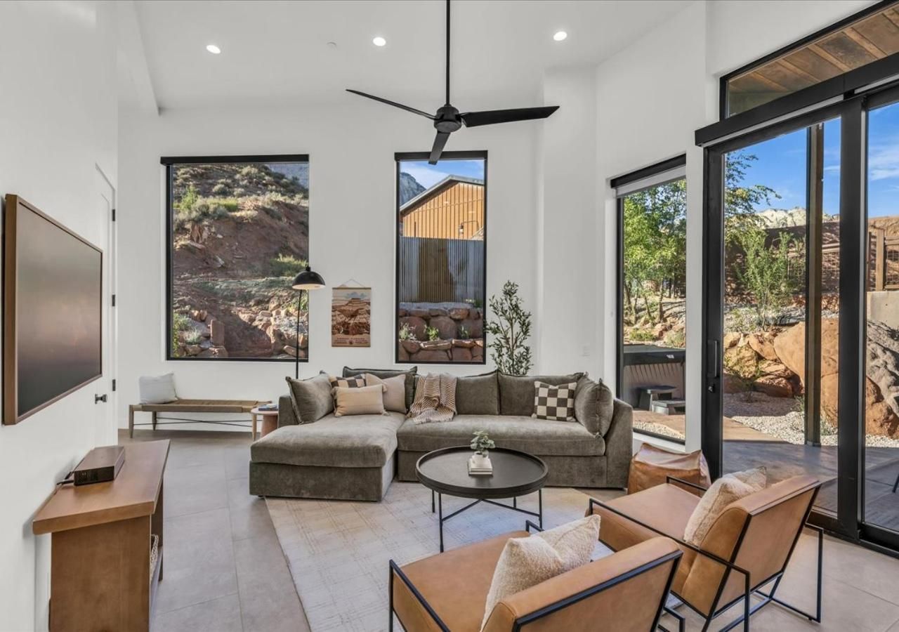 Living room view of Zion Sage Suites