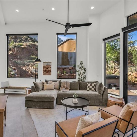 Living room view of Zion Sage Suites
