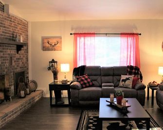 Cabin with Hot Tub Firepit and Fireplace near waterfalls, wineries on 1.25 acres - Murphy - Sala de estar