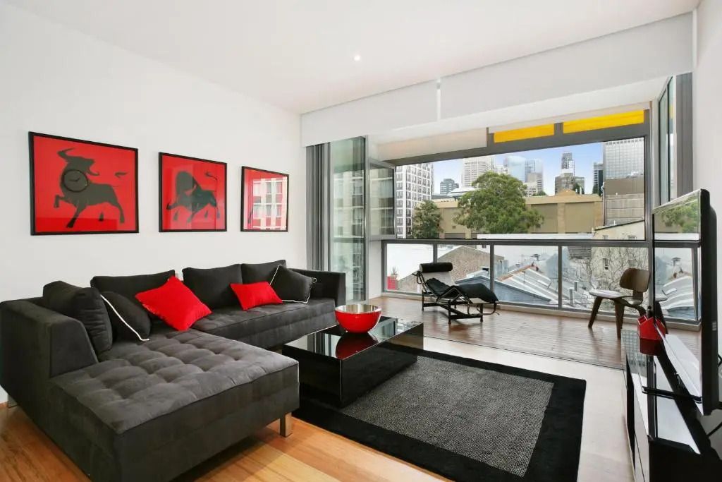 New York on Riley - Split-Level Executive 2BR Darlinghurst Apartment with a New York Feel - סידני - סלון