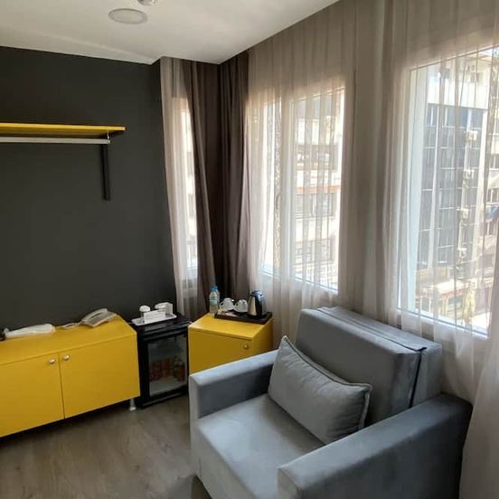 Living room view of Piano Hotel