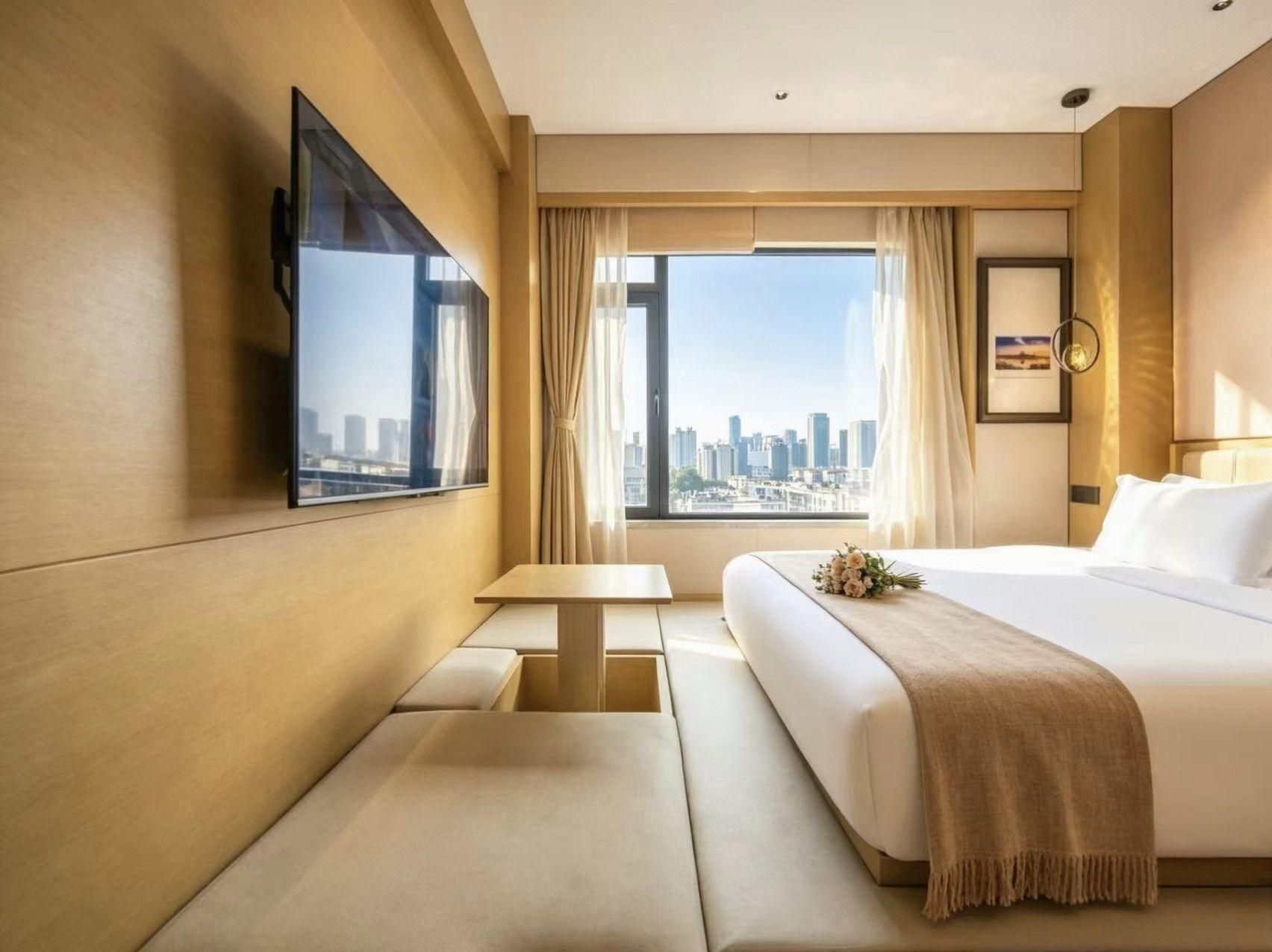 Ai·Lanting Hotel (Handan Road Branch) - האנדן - חדר שינה