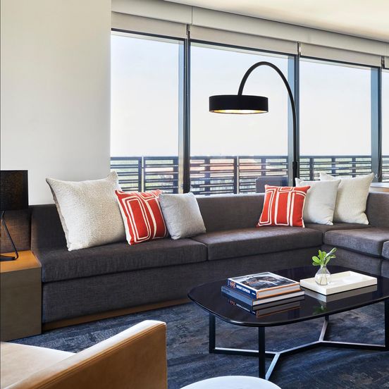 Living room view of Kimpton Sawyer Hotel