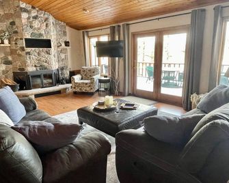 Spacious cabin on tranquil lake with kayaking, fishing. Arcade games, pool table - Wautoma - Living room