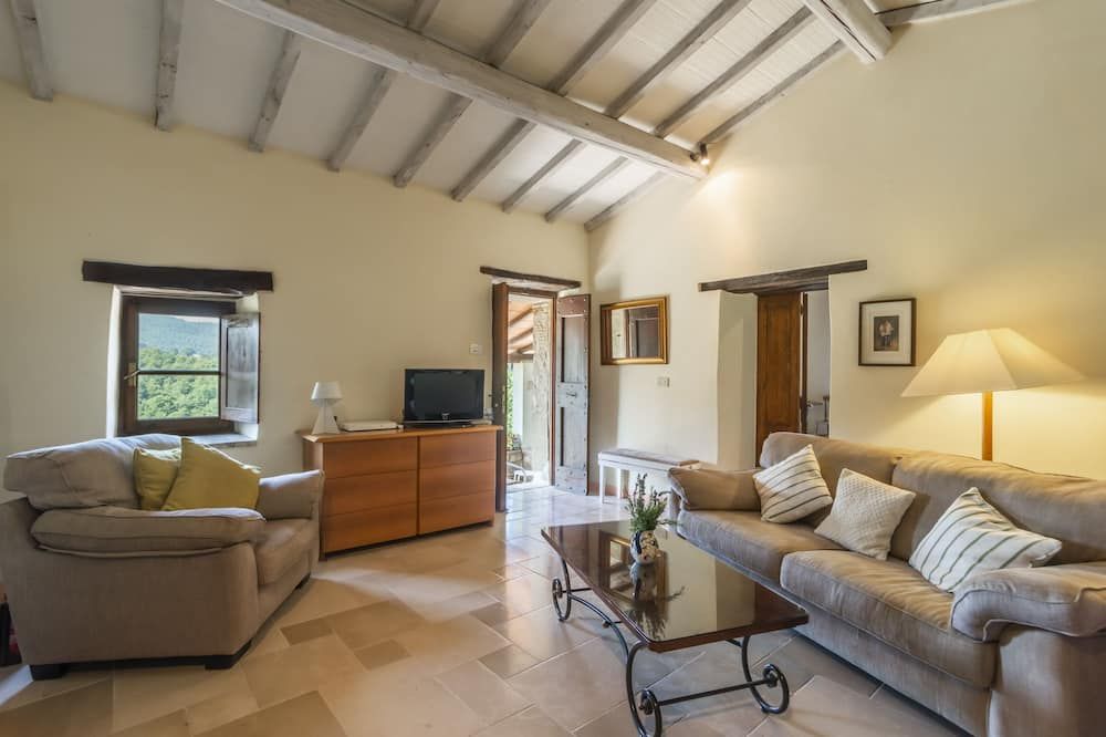 Beautiful farmhouse + pool, a glorious setting in hills behind Lake Trasimeno - Lisciano Niccone - Sala de estar