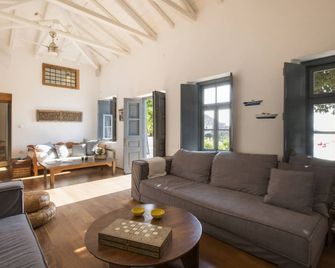 Large traditional villa 30 meters from the sea. Stunning sea and sunset views. - Hydra - Sala de estar