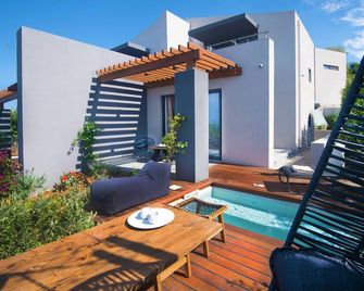 Sea View Villa with Private Jacuzzi in Foinikounta - Villa Terra - Dimeli Villas - Foinikounta - Restaurante