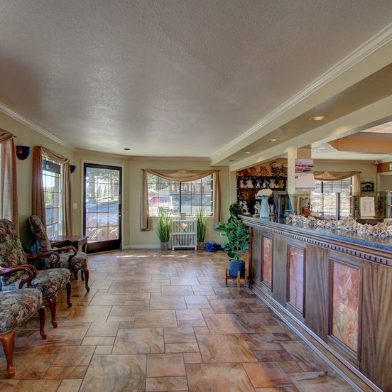 Front desk view of Lake View Lodge