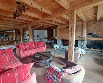 Spacious, comfortable, quiet, sunny farmhouse with views of Mt Blanc near Megève - Praz-sur-Arly - Salon