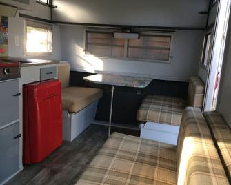 1971 Kayot Vintage Canned Ham Trailer-Ruby Red - Vista - Bedroom