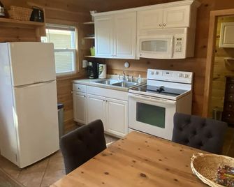 2BR Cozy Cabin Crystal Lake private beach 15 to min Crystal Mtn. EZ ice fishing - Beulah - Cocina