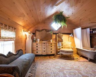 Owls Nest Cabin c.1840 w/ fireplace & hot tub - West Coxsackie - Living room