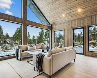 Brand new cabin at Hovden cross-country skiing - Bykle - Living room