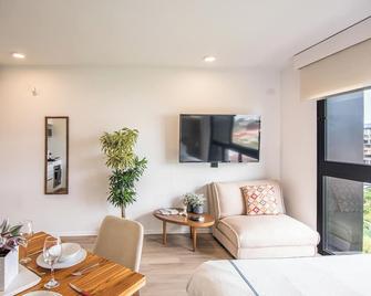 Queen Bed Yogui Studio apartment + Rooftop Hot Tub - San José - Living room