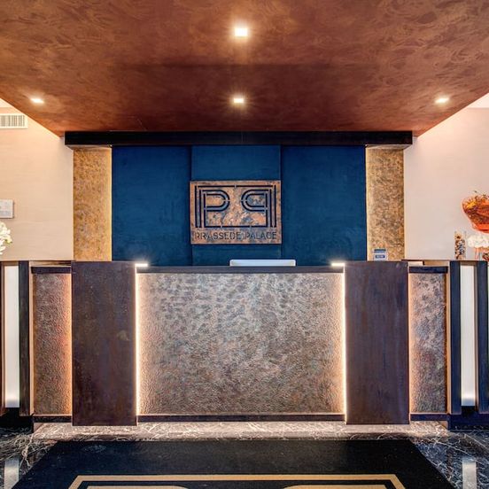 Front desk view of Prassede Palace hotel