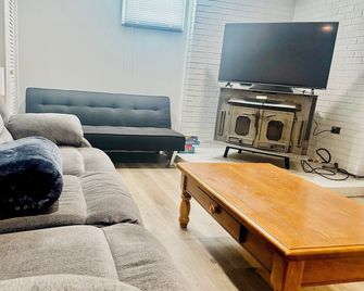 Full basement apartment quiet comfy 1-bedroom with Hot tub and fireplace - Wilmington - Wohnzimmer