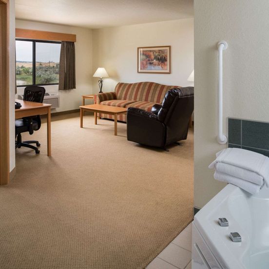 Living room view of AmericInn by Wyndham Belle Fourche